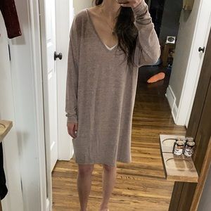 Pink-grey sweater dress